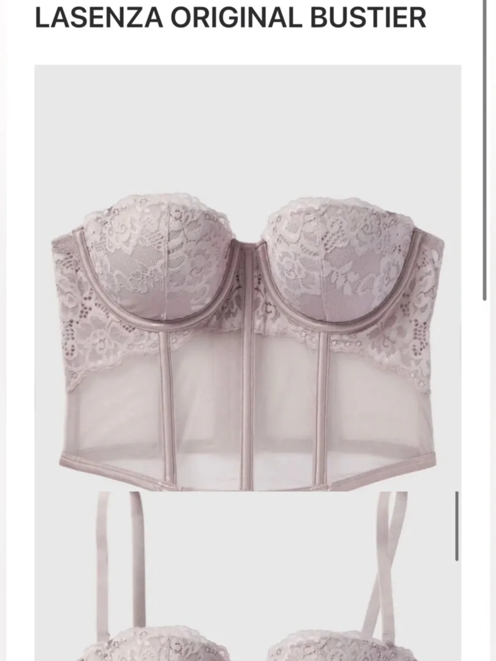 La SENZA Mauve Lace Longline Bustier with Removable Straps Size xs - Picture 5 of 5